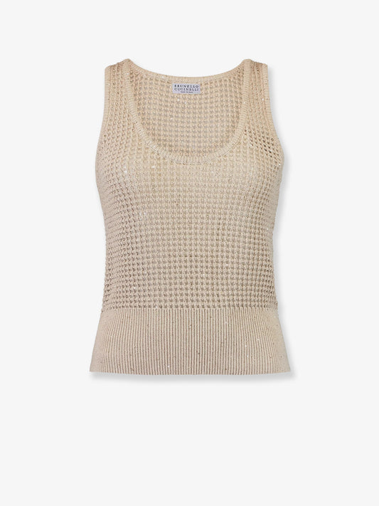 Top in maglia traforata in cotone