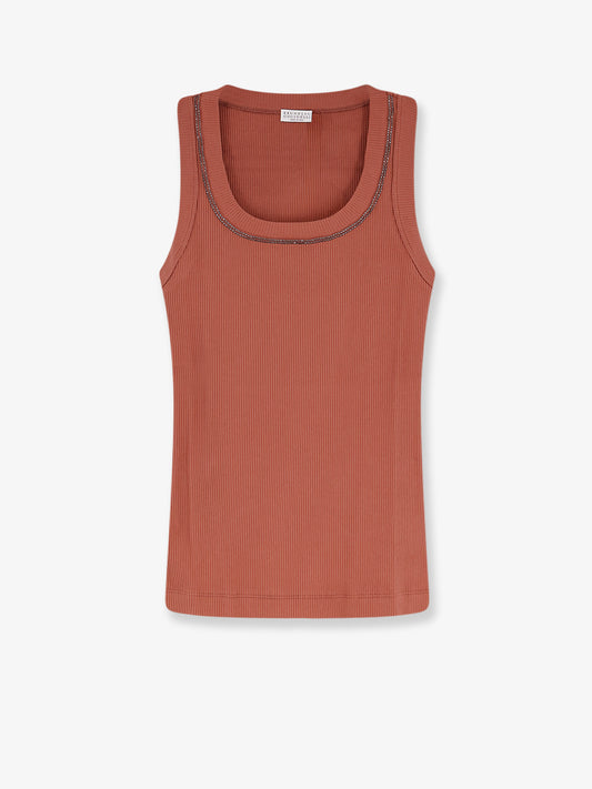 Cotton tank top with Shiny Trim profile