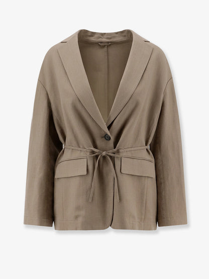 Viscose and linen blend blazer thumbnail