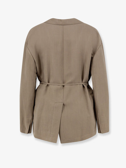 Viscose and linen blend blazer thumbnail