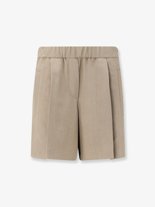Shorts in misto viscosa e lino