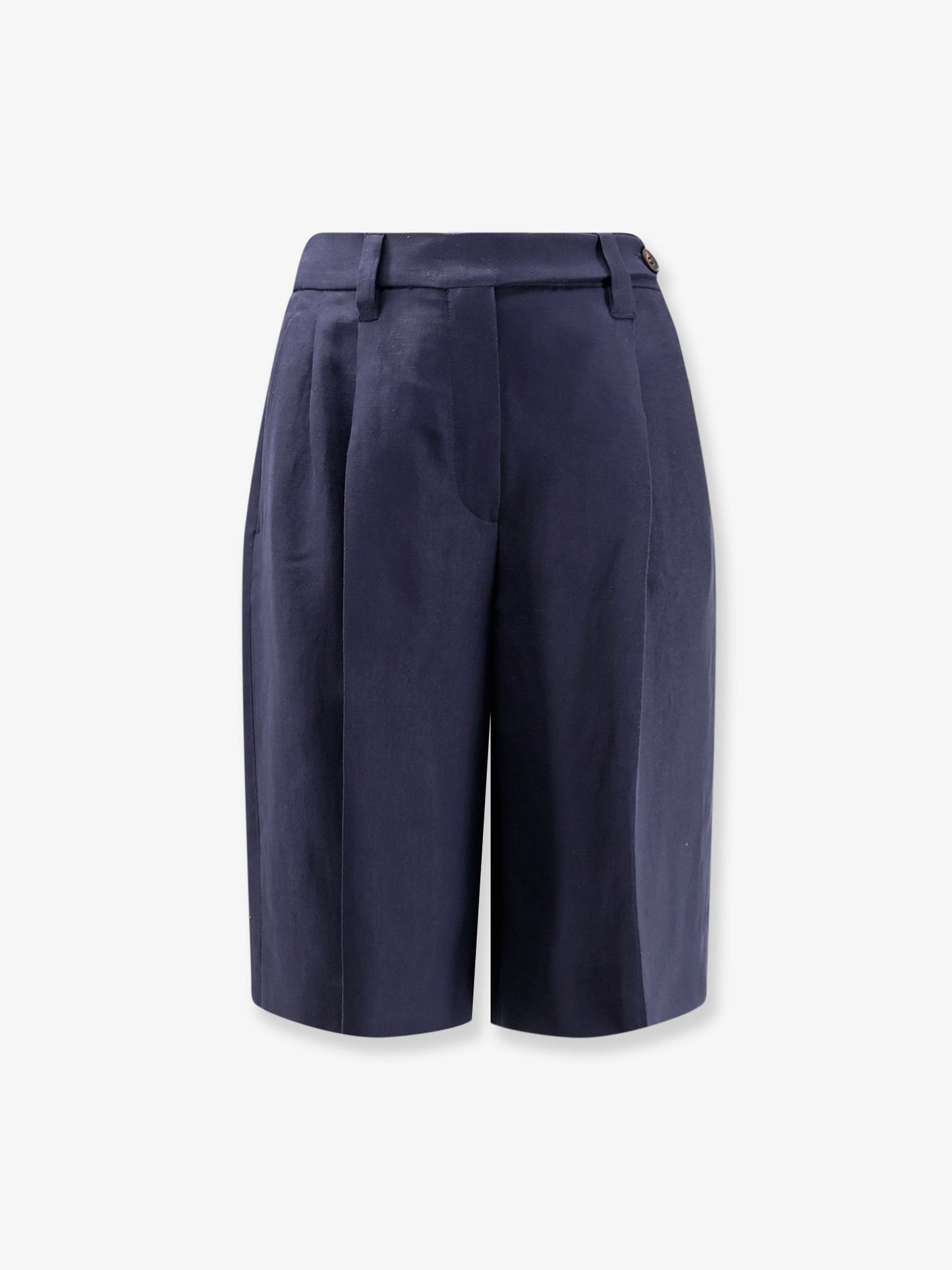 Viscose and linen bermuda shorts