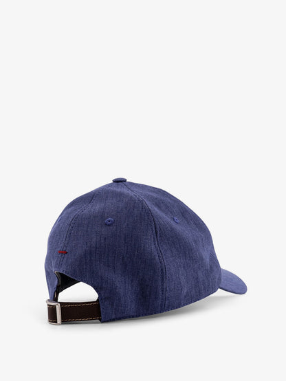 Denim hat with embroidered logo on the front thumbnail
