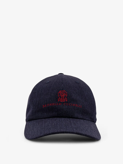 Denim cap with embroidered logo on the front thumbnail
