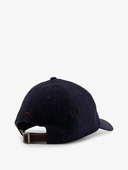Denim cap with embroidered logo on the front thumbnail