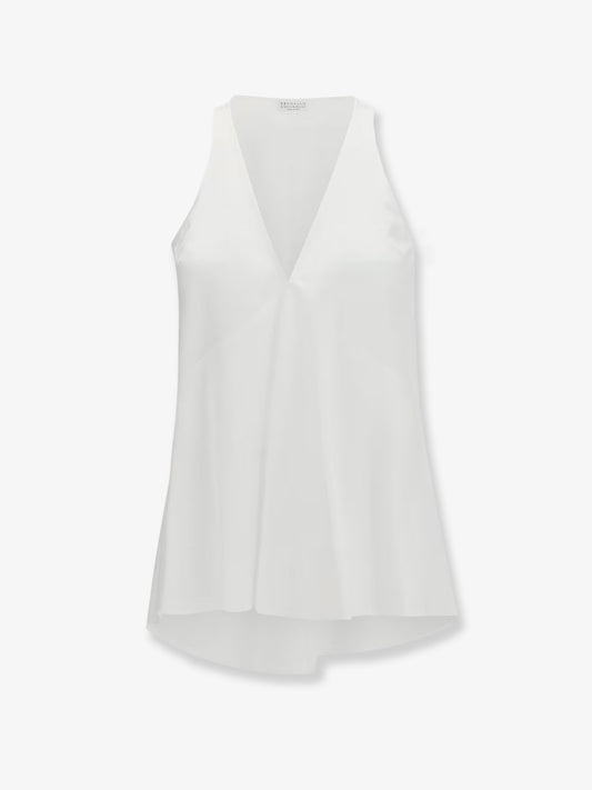 Top in seta e cotone