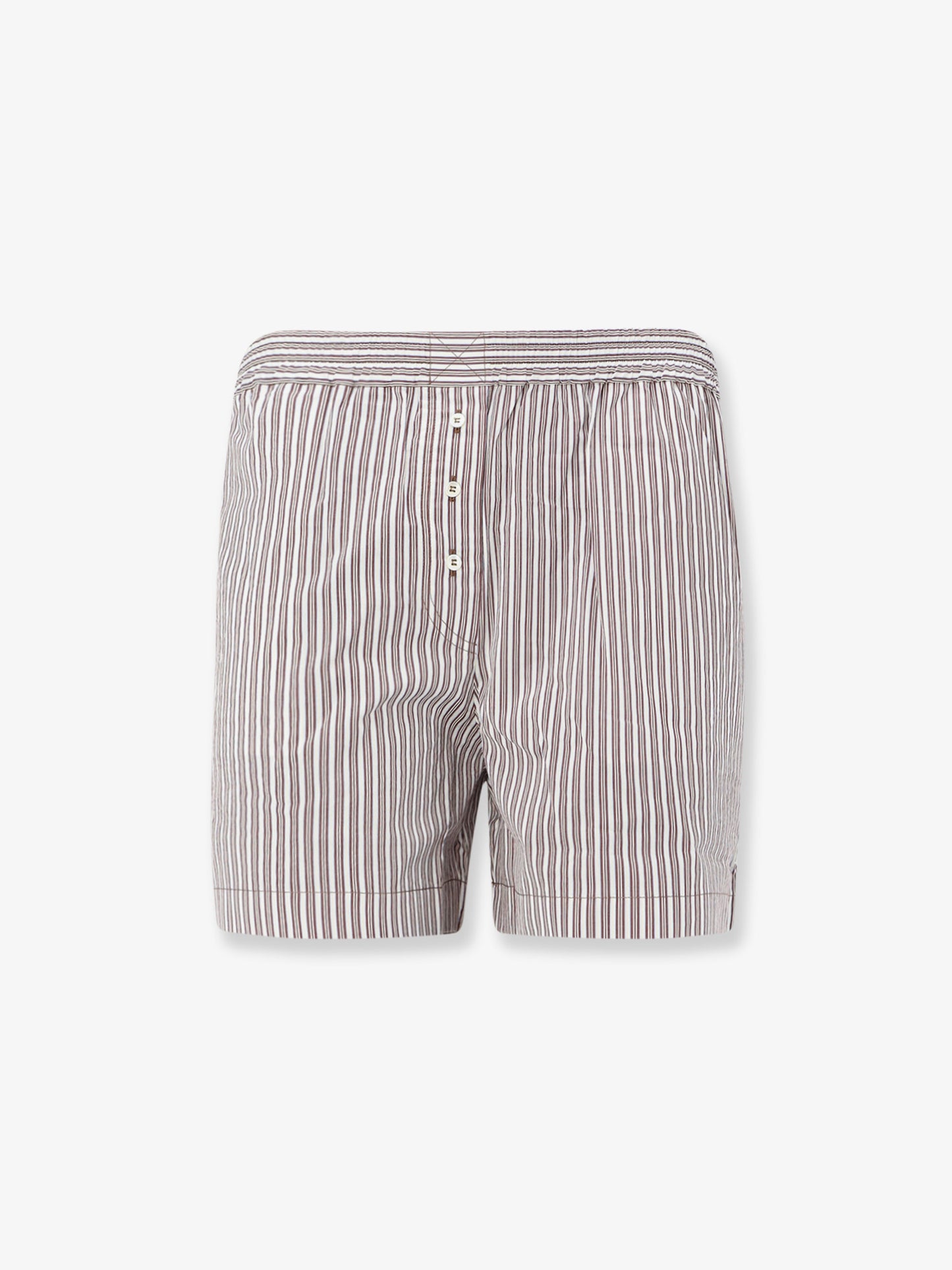 Cotton and silk blend shorts with striped pattern