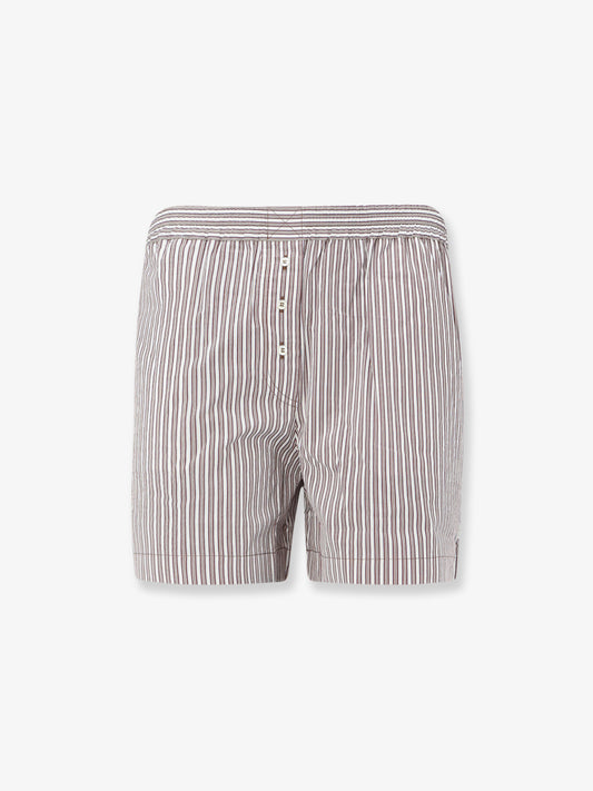 Shorts in misto cotone e seta con motivo a righe