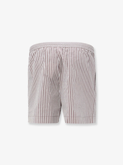 Cotton and silk blend shorts with striped pattern thumbnail