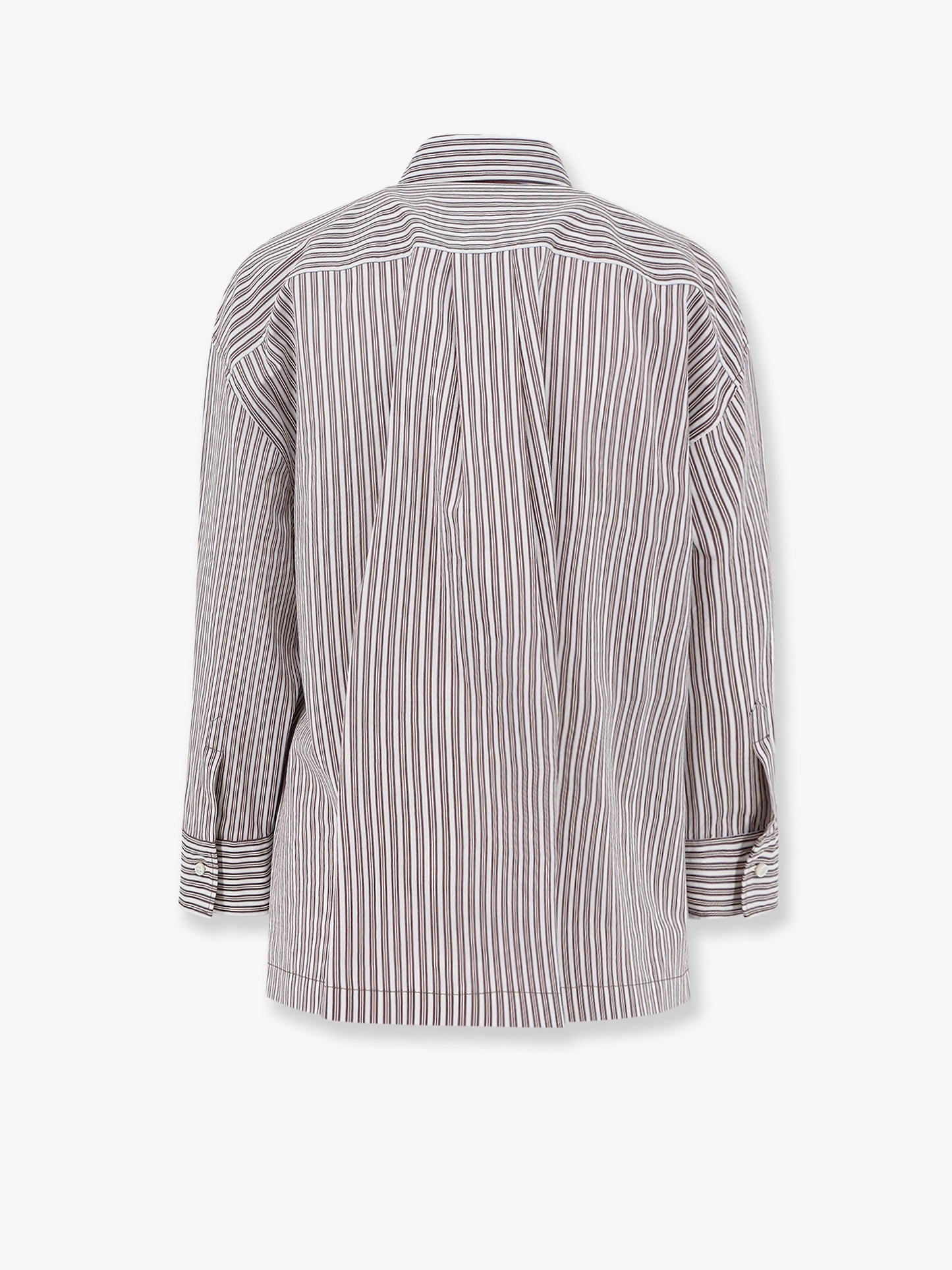Camicia in misto cotone e seta con motivo a righe