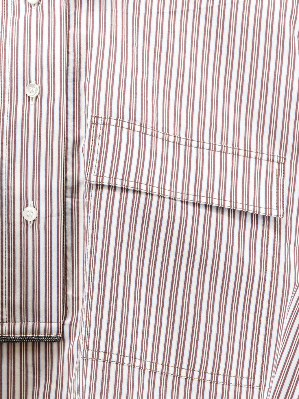 Camicia in misto cotone e seta con motivo a righe