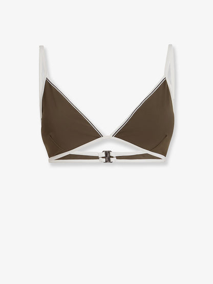 Top bikini con nylon con dettaglio Monile thumbnail