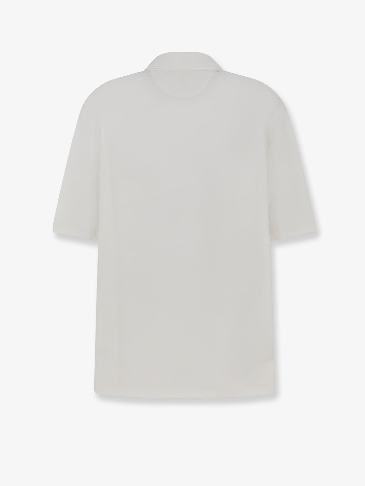 Virgin wool polo shirt with front logo patch