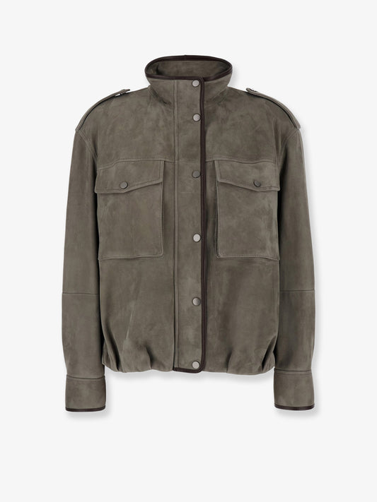 Suede Jacket with leather profiles