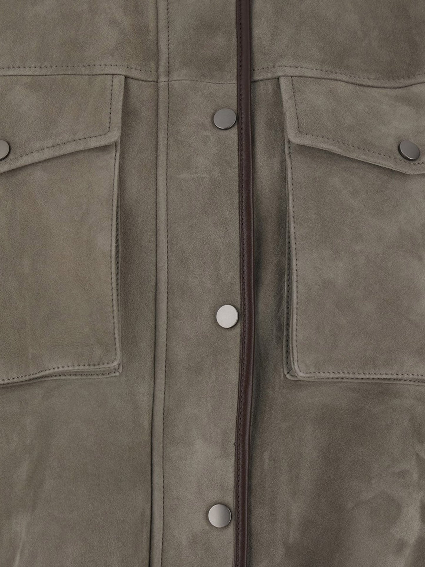 Suede Jacket with leather profiles