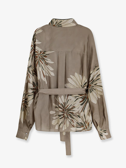 Silk shirt with belt thumbnail