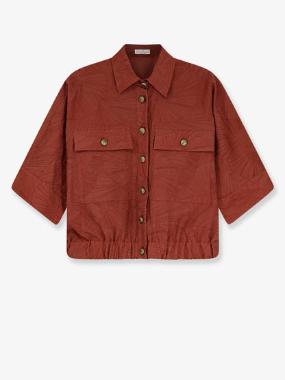 Cotton blend shirt with embroidery thumbnail