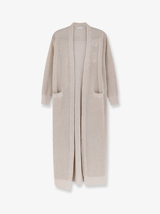 Cotton and viscose long cardigan