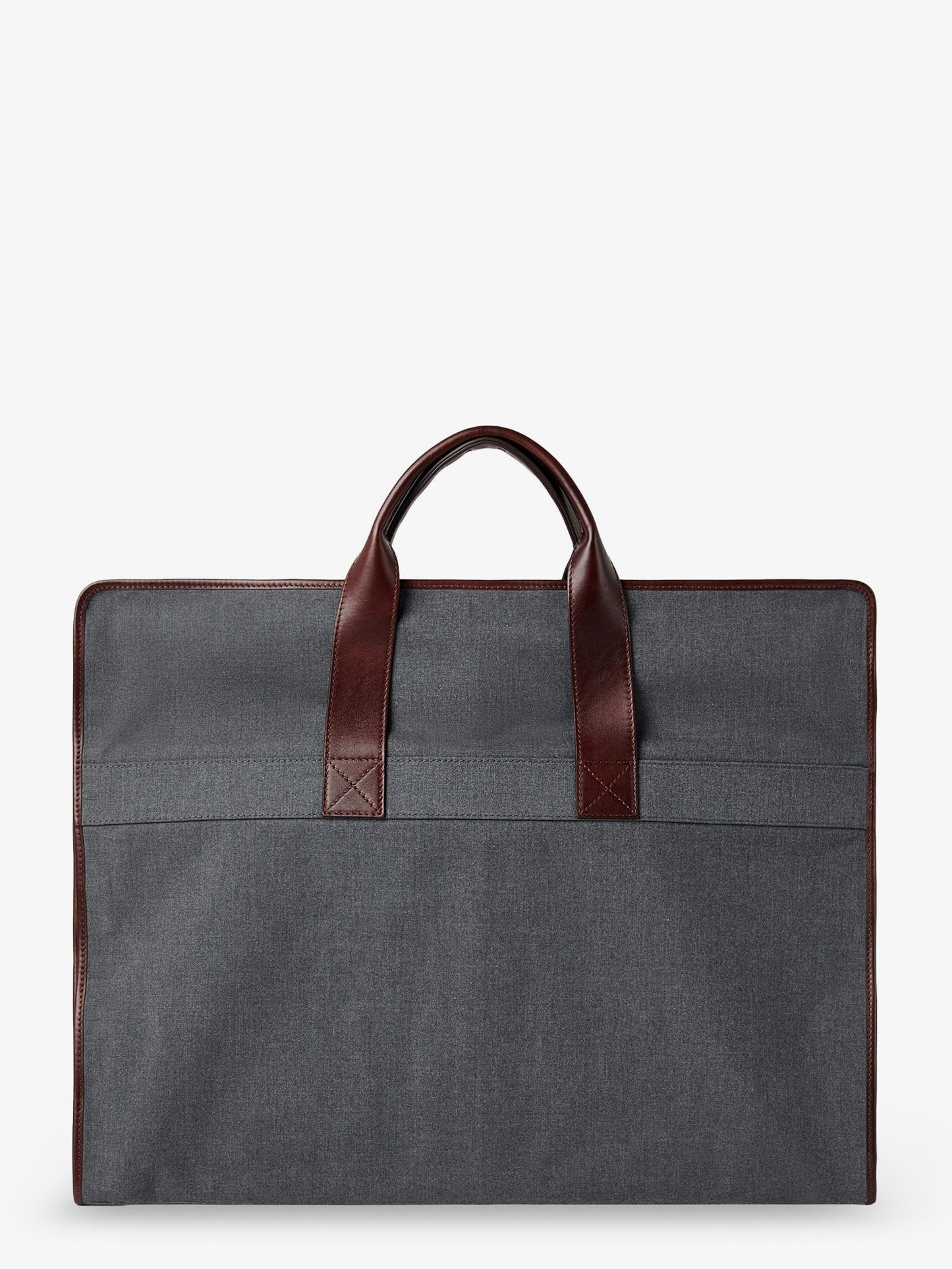 Technical fabric and leather garment bag