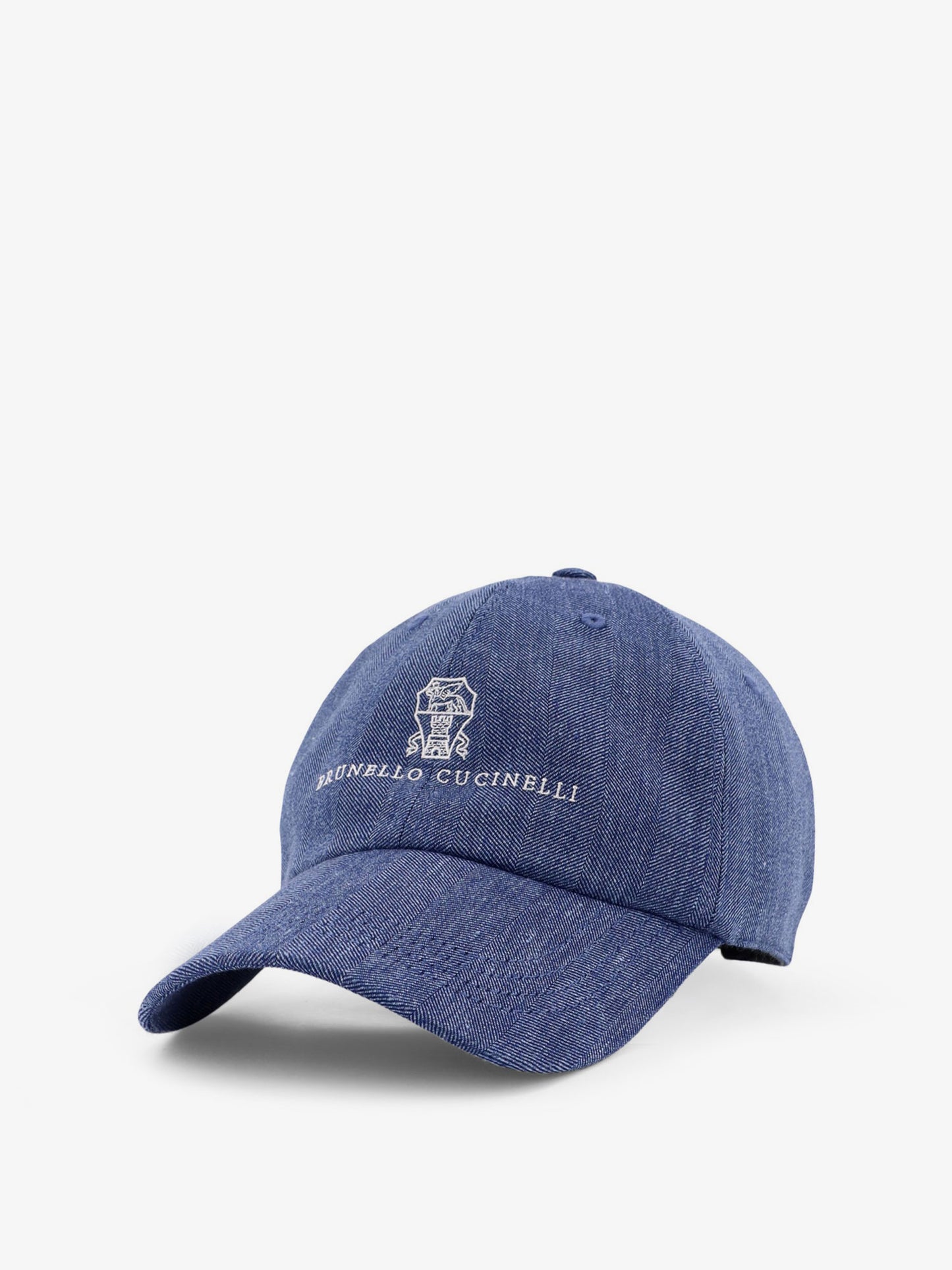 Linen and virgin wool blend hat with embroidered logo on the front
