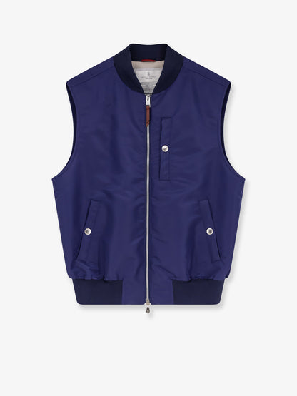 Water-repellent nylon sleeveless jacket thumbnail