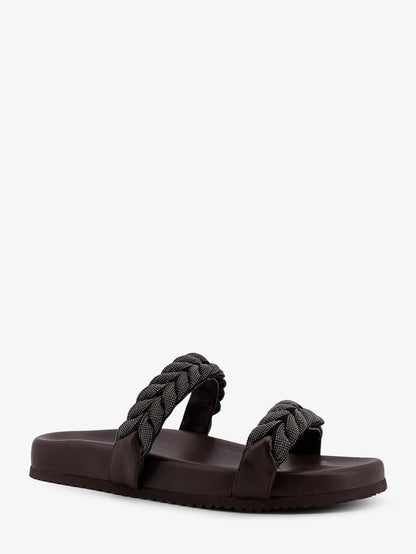 Leather sandals with woven Monili detail thumbnail