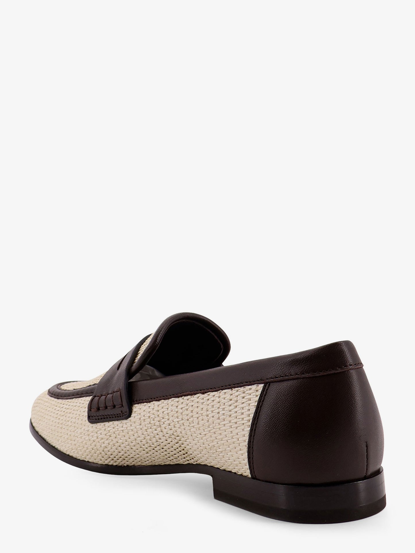 Raffia and leather loafers