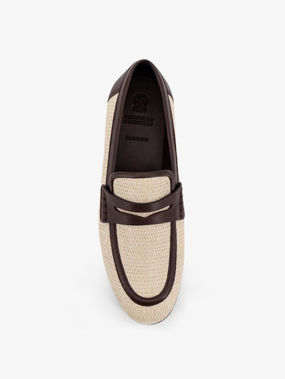 Raffia and leather loafers thumbnail