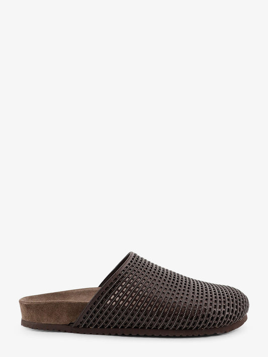 Leather sandals with Precious Net detail