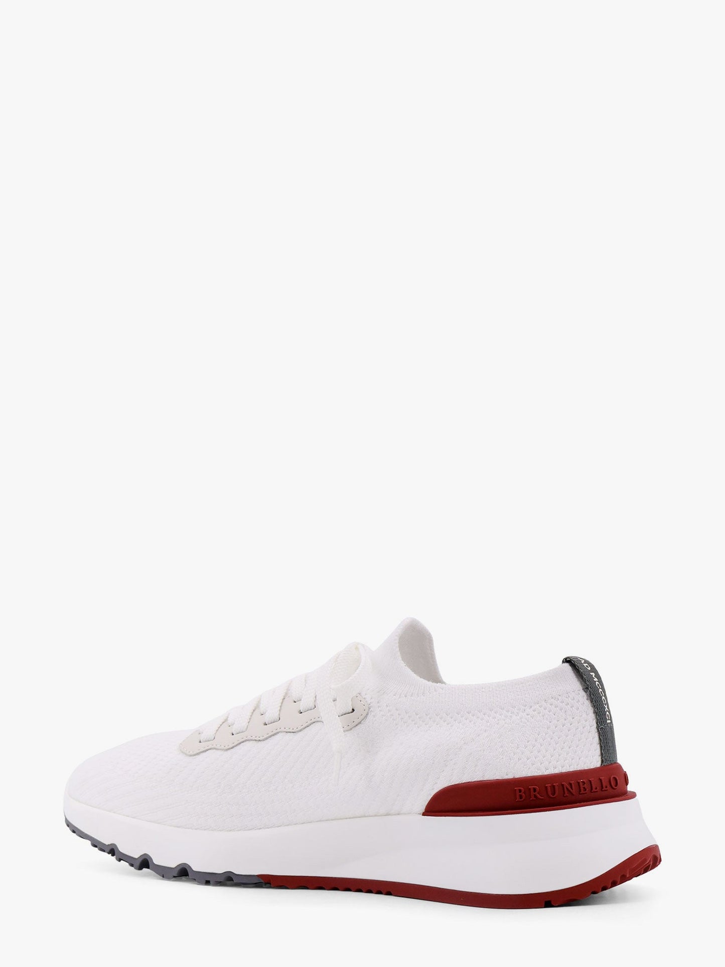Cotton knit sneakers with leather inserts