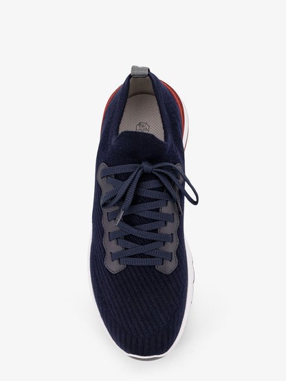 Cotton knit sneakers with leather inserts thumbnail