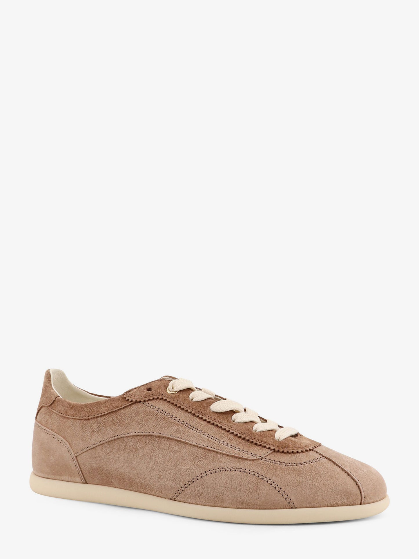 Leather sneakers with stitching detail