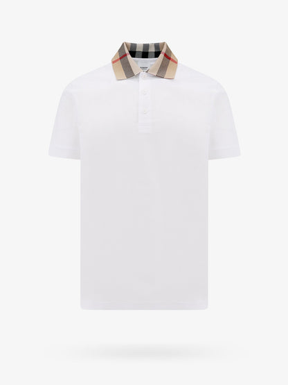 Cotton polo shirt with Check collar detail thumbnail