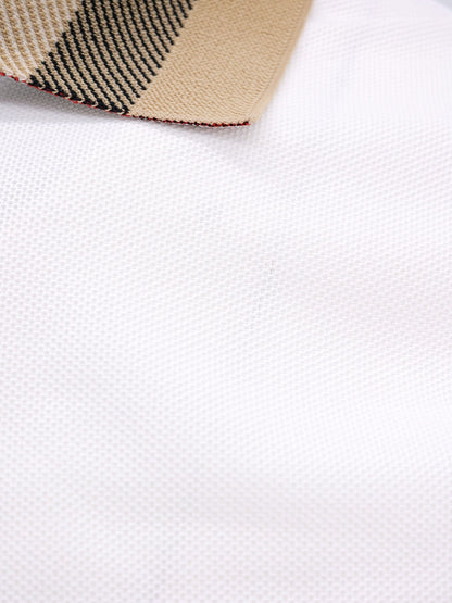 Cotton polo shirt with Check collar detail thumbnail