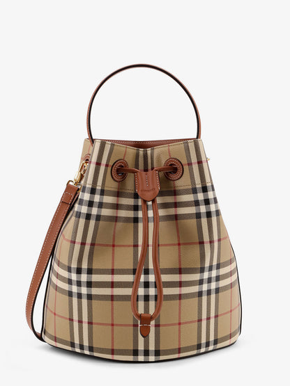 Coated canvas bucket bag with check pattern thumbnail