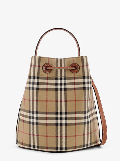 Coated canvas bucket bag with check pattern thumbnail
