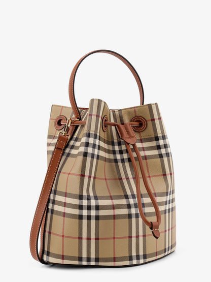 Coated canvas bucket bag with check pattern thumbnail