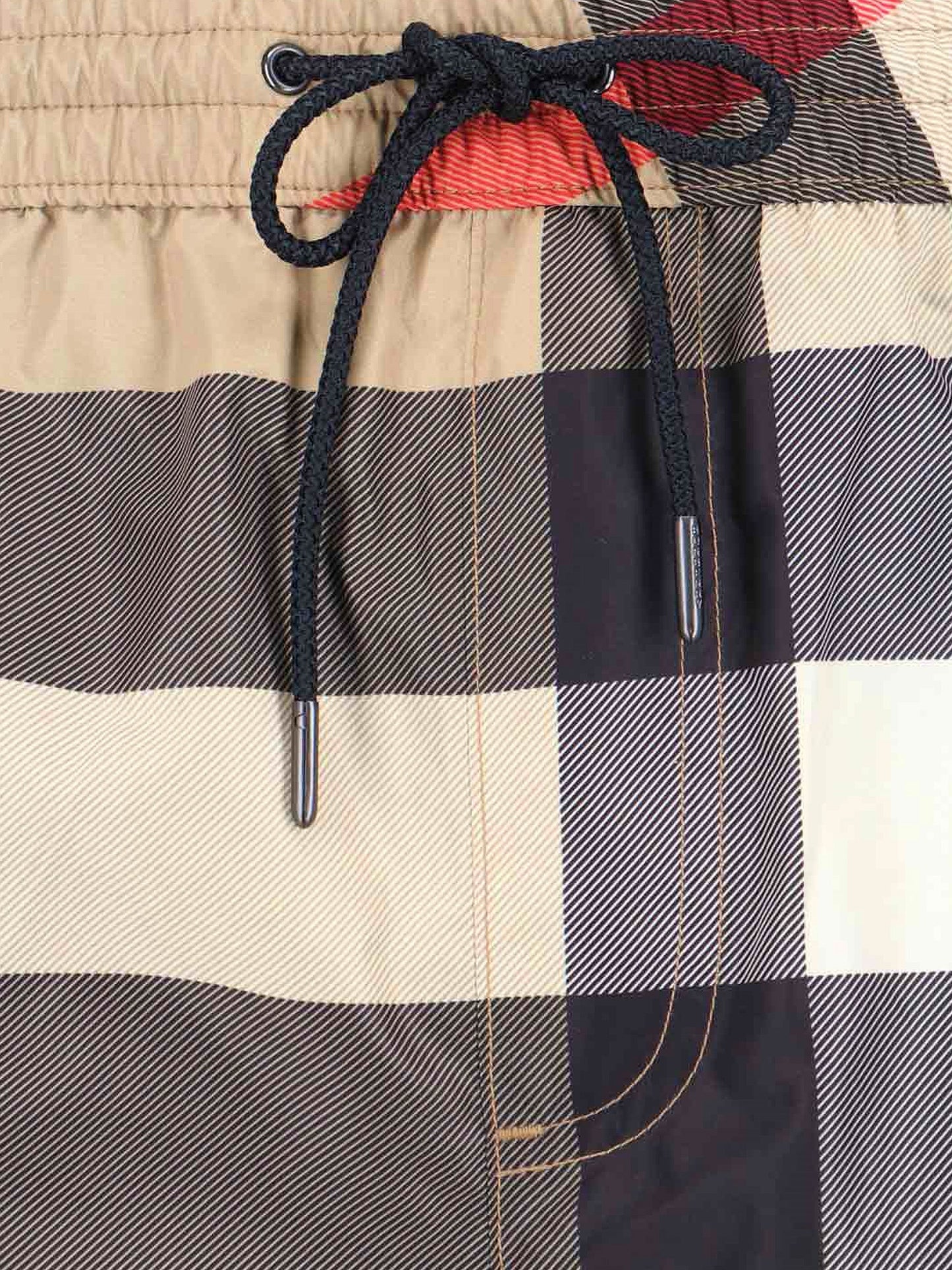 Nylon swim trunk with Check print