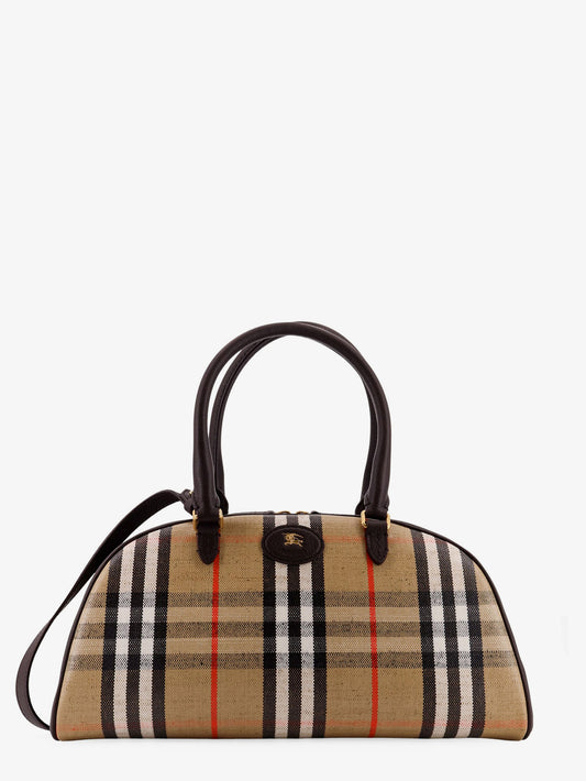Coated canvas crossbody bag with check pattern