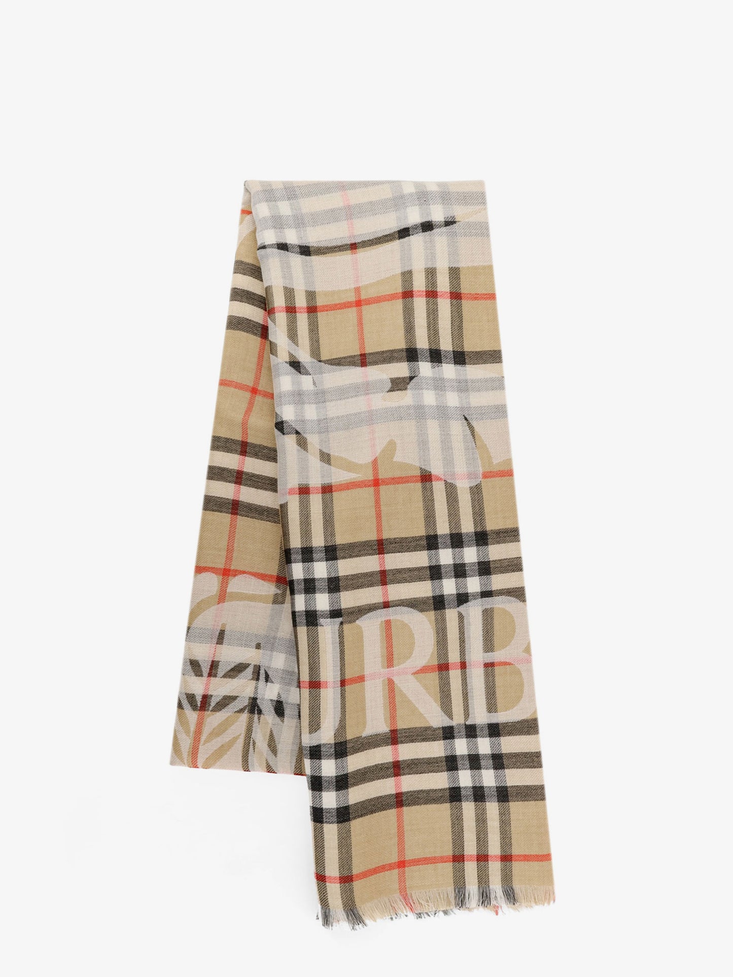 Wool and silk blend scarf with check pattern
