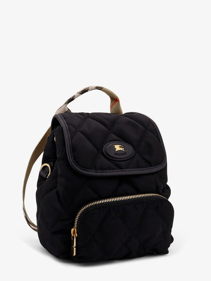 Nylon backpack with leather logo patch thumbnail