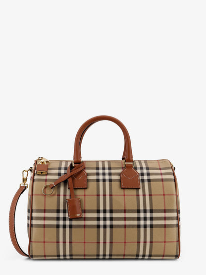 Coated canvas handbag with check pattern thumbnail
