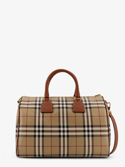 Coated canvas handbag with check pattern thumbnail