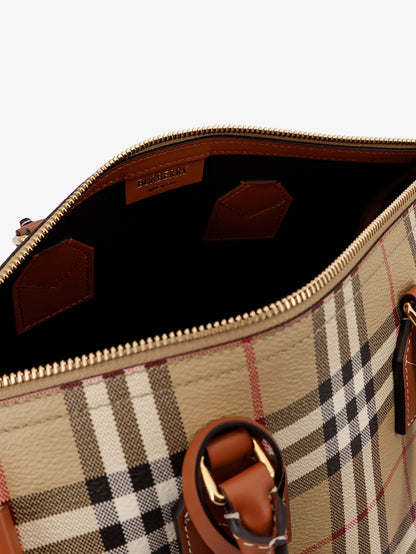 Coated canvas handbag with check pattern thumbnail