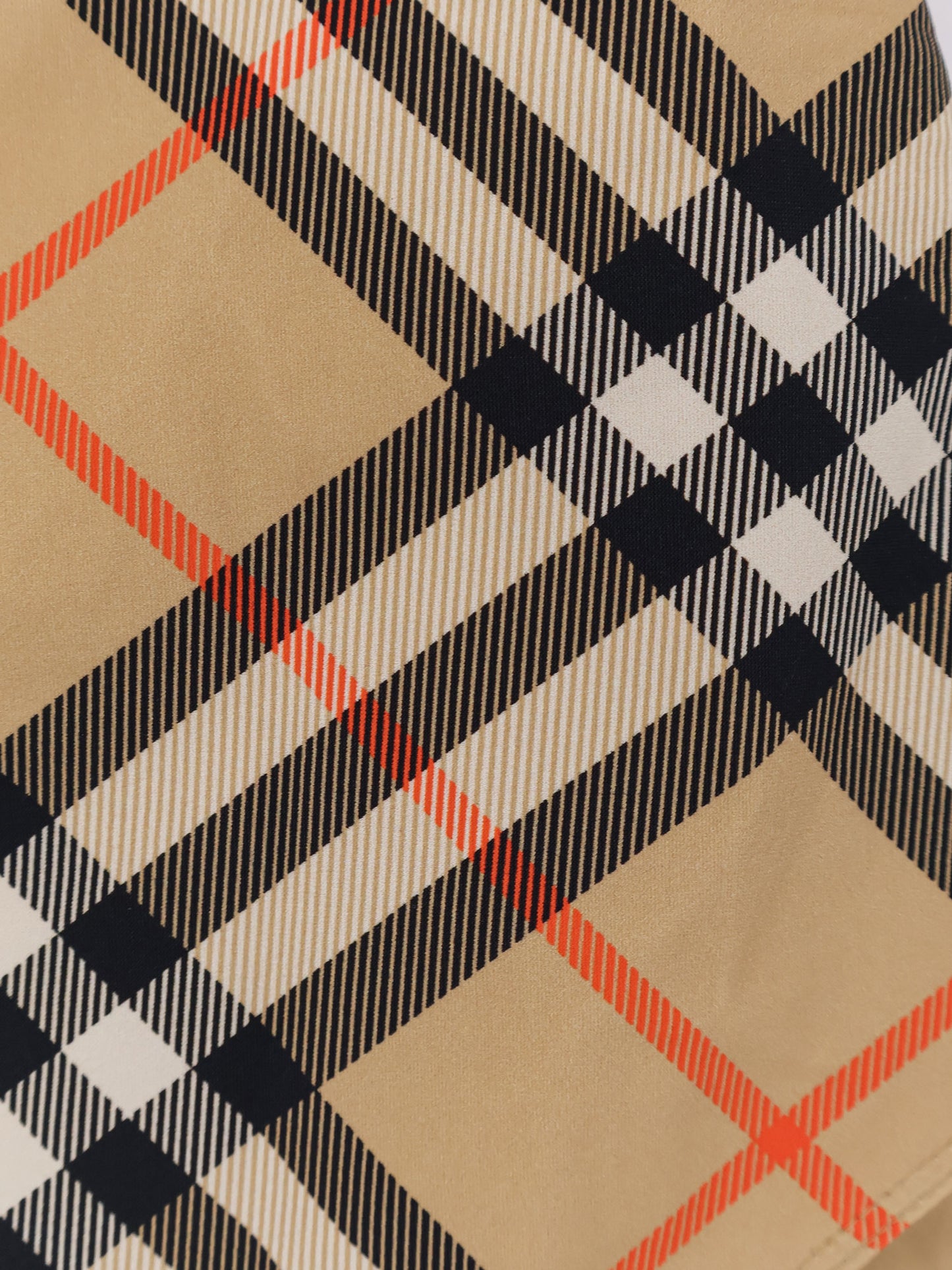 Nylon one-piece swimsuit with check print