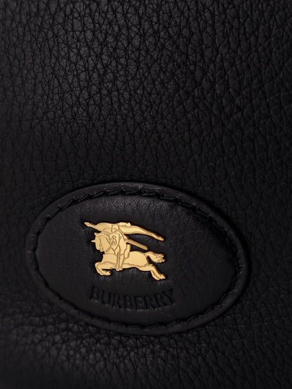 Hammered leather crossbody bag with logo patch thumbnail