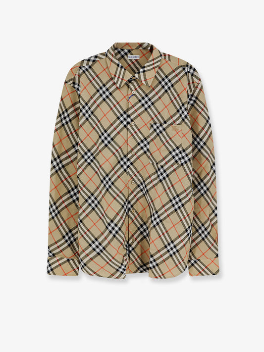 Linen shirt with check print