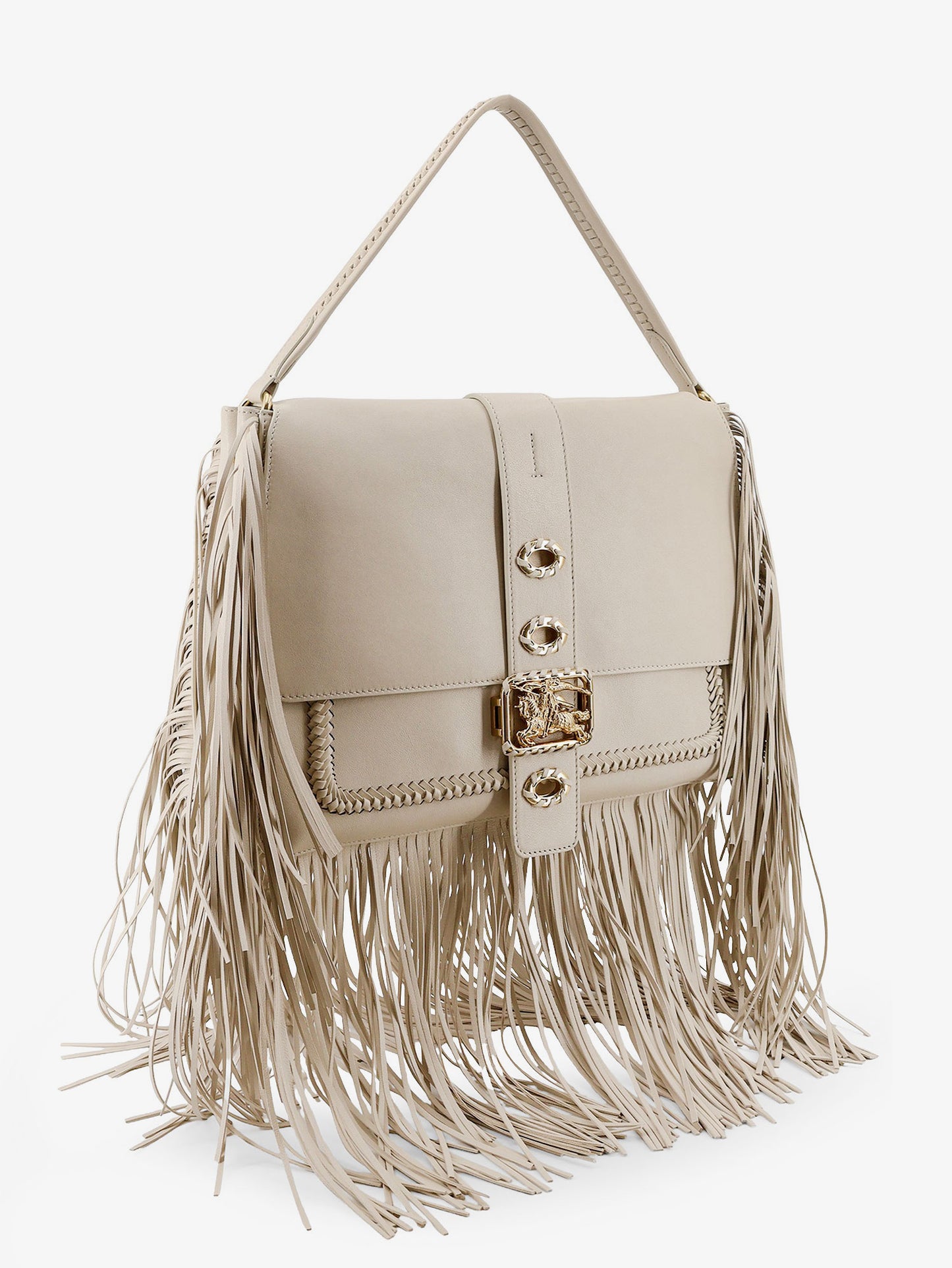 Rider leather handbag with metal Equestrian Knit logo