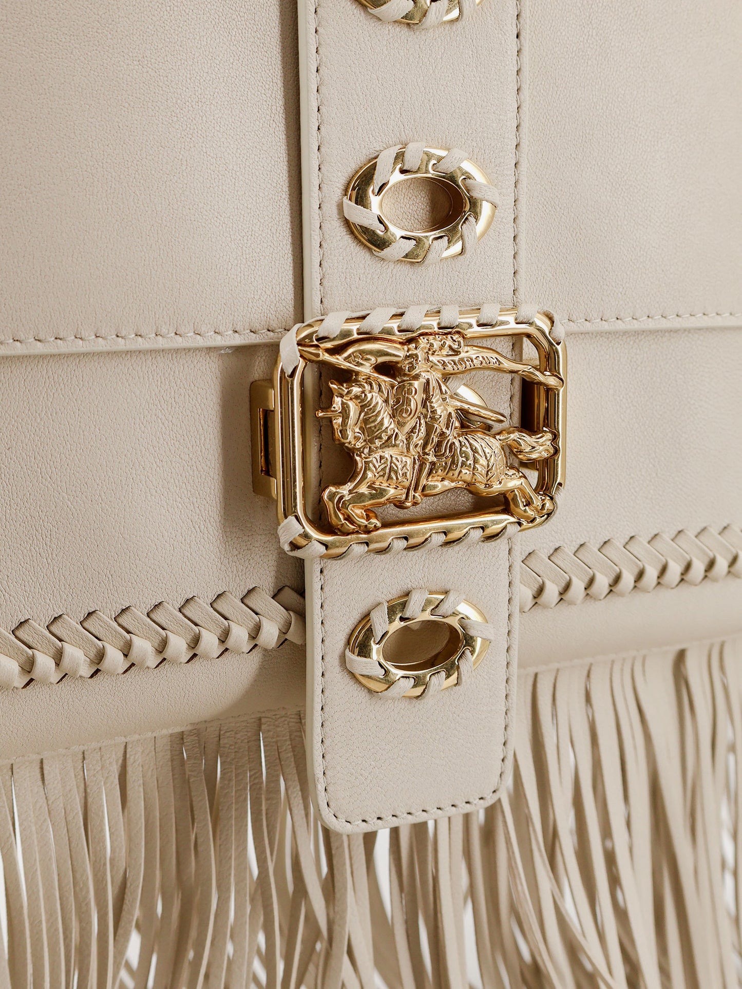 Rider leather handbag with metal Equestrian Knit logo