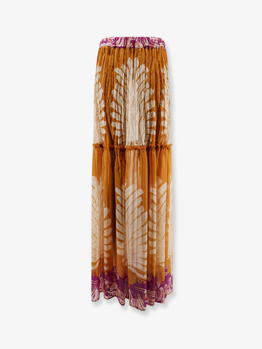 Gale Palme viscose and silk skirt